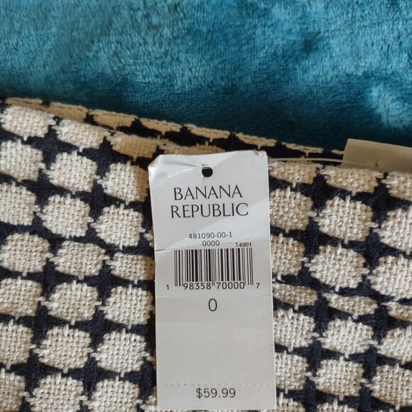 Banana Republic Textured Black and White Cotton Blend Pencil Mini Skirt NWT - Picture 2 of 4